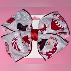 Snowman Hair Bow - Christmas Hair Bow - Hair Clip - Girls Hair Bow - Snowmen